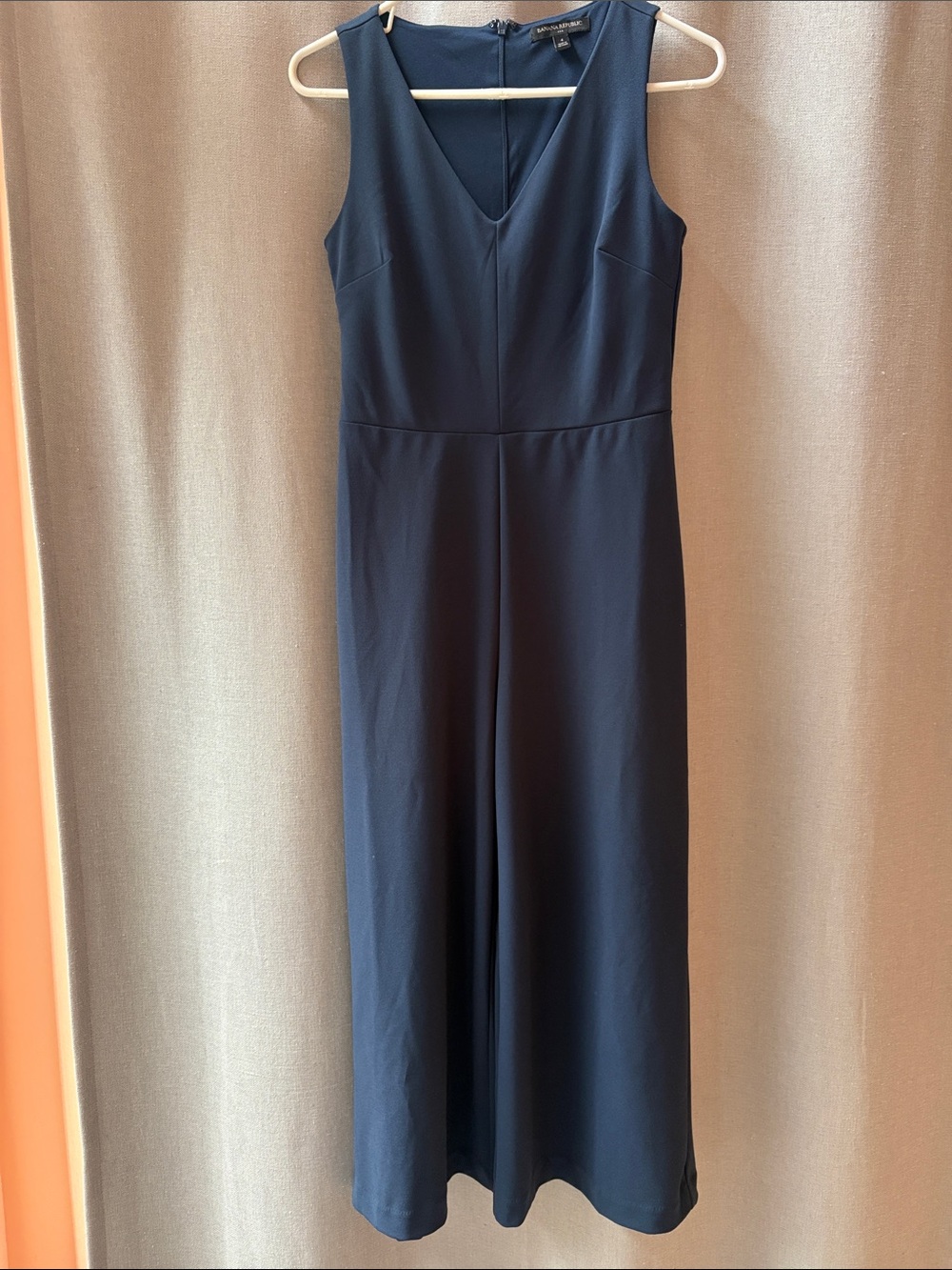 Banana Republic Navy Sleeveless Wide Leg Jumpsuit